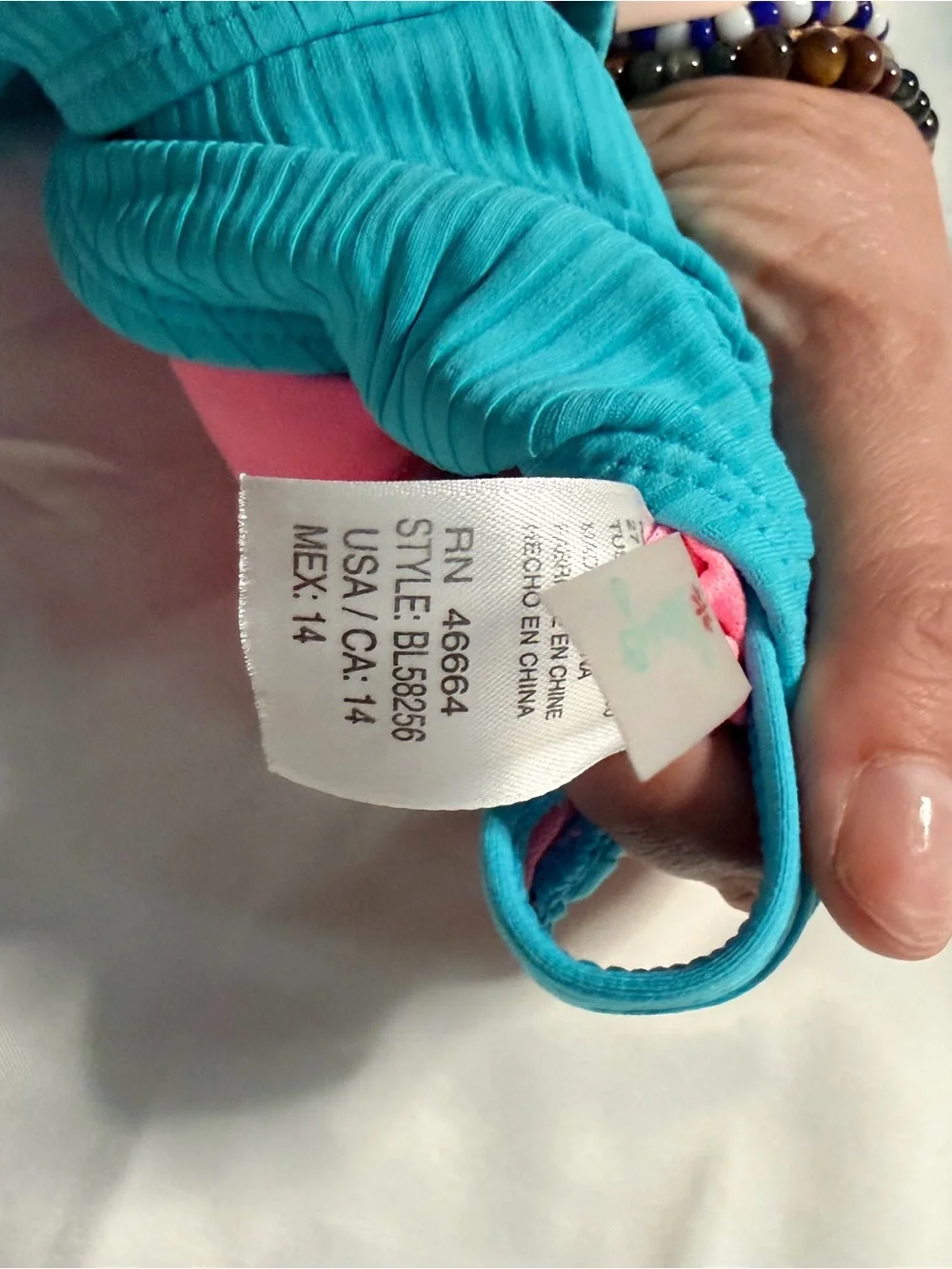 Girls' Colorblock One-Piece Swimsuit in Turquoise, Pink & Yellow